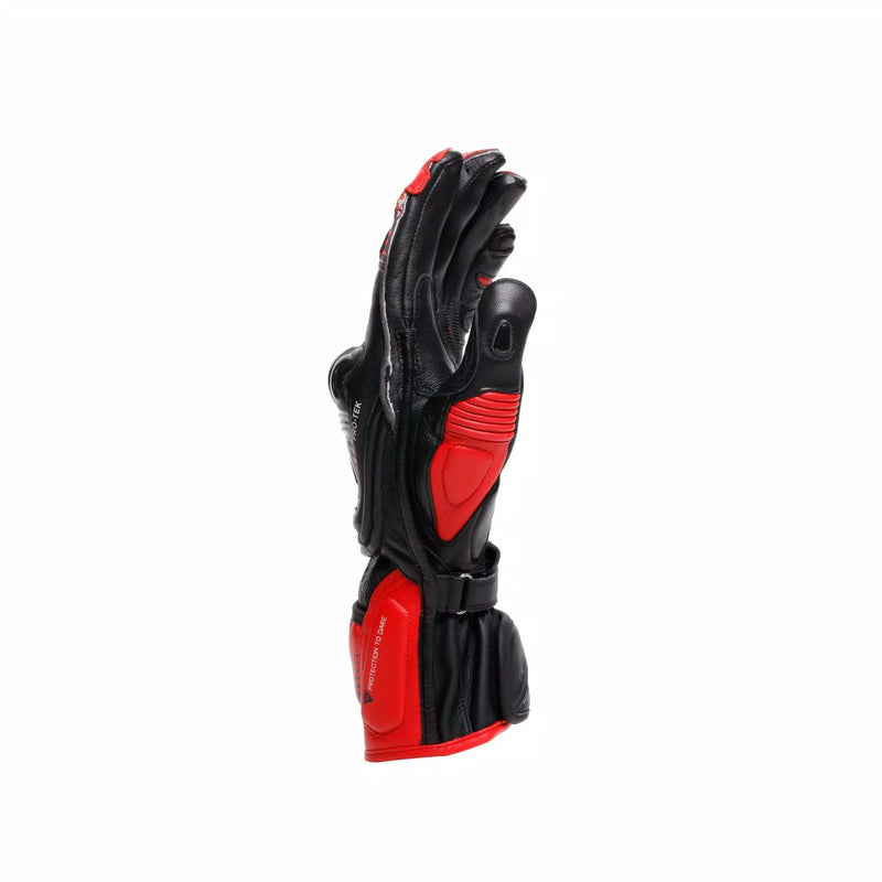 Dainese Fiero Racing leather motorcycle gloves in black and red