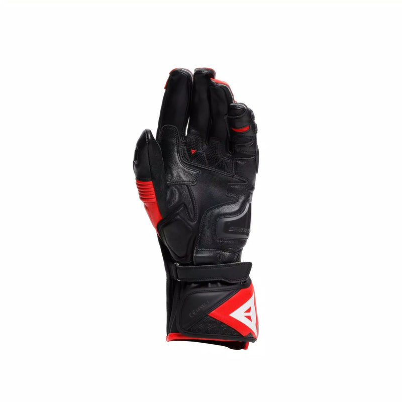 Dainese Fiero Racing leather motorcycle gloves in black and red