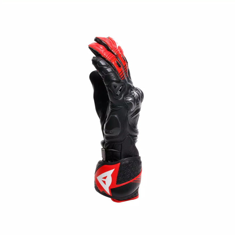 Dainese Fiero Racing leather motorcycle gloves in black and red