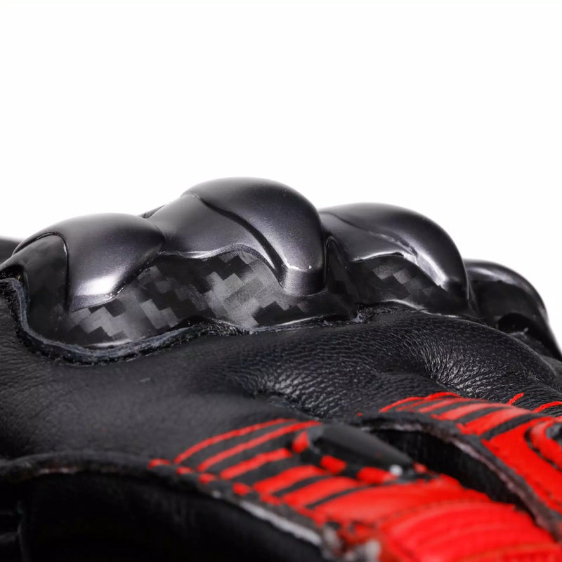 Dainese Fiero Racing leather motorcycle gloves in black and red