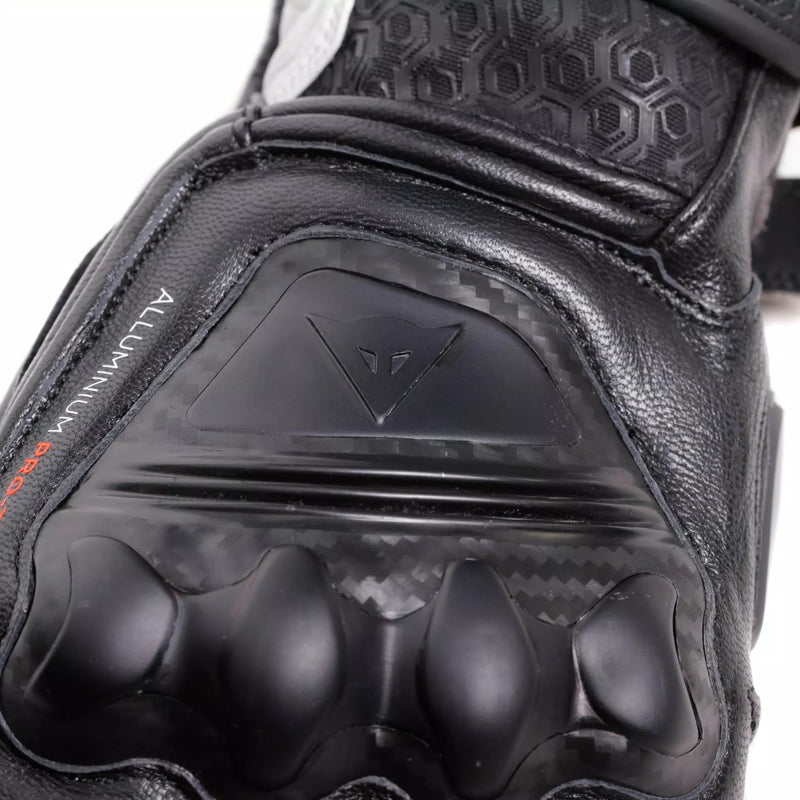 Dainese Fiero Racing men's motorcycle leather gloves in Black and White