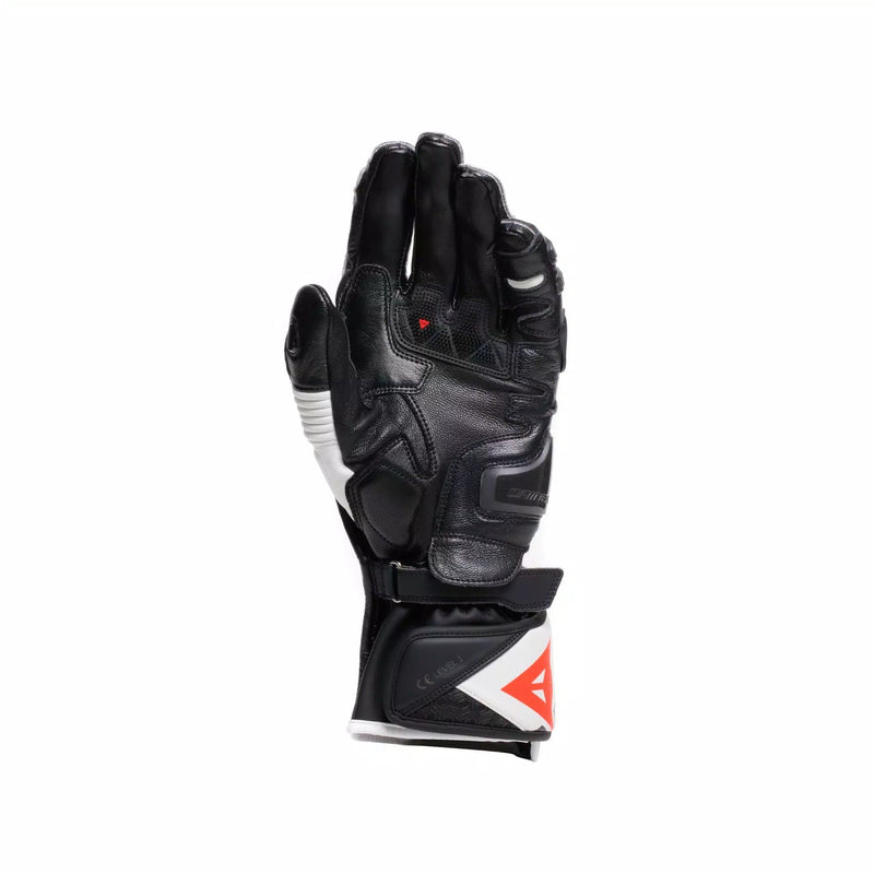 Dainese Fiero Racing men's motorcycle leather gloves in Black and White