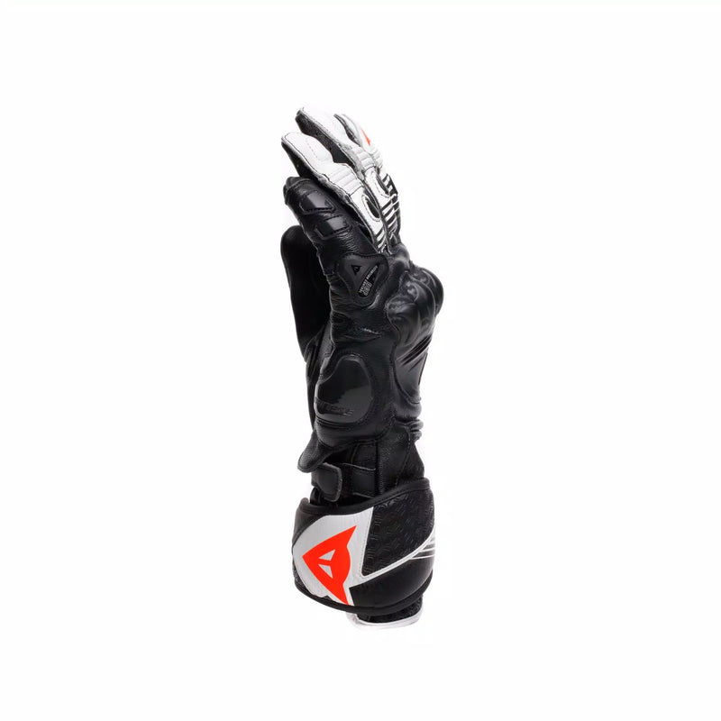 Dainese Fiero Racing men's motorcycle leather gloves in Black and White