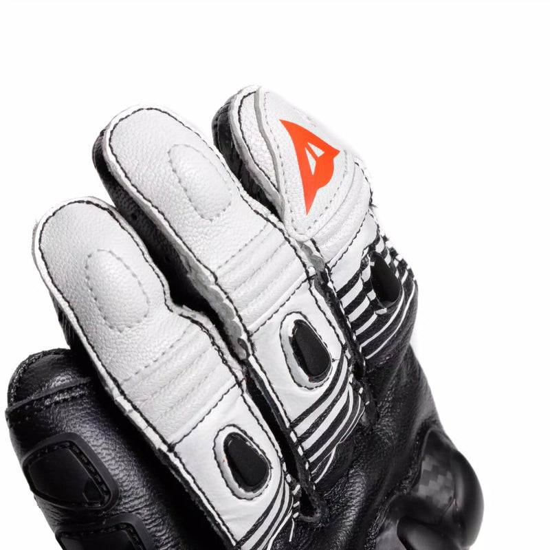 Dainese Fiero Racing men's motorcycle leather gloves in Black and White