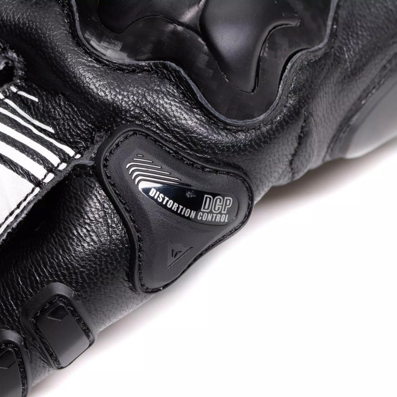 Dainese Fiero Racing men's motorcycle leather gloves in Black and White