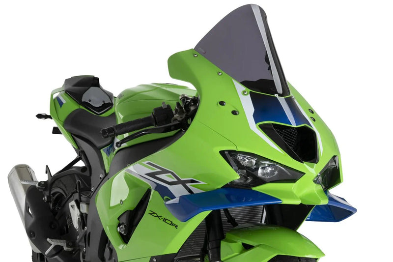 Puig R-Racer windshield for Kawasaki ZX-10 R/RR 2026 in clear PMMA acrylic