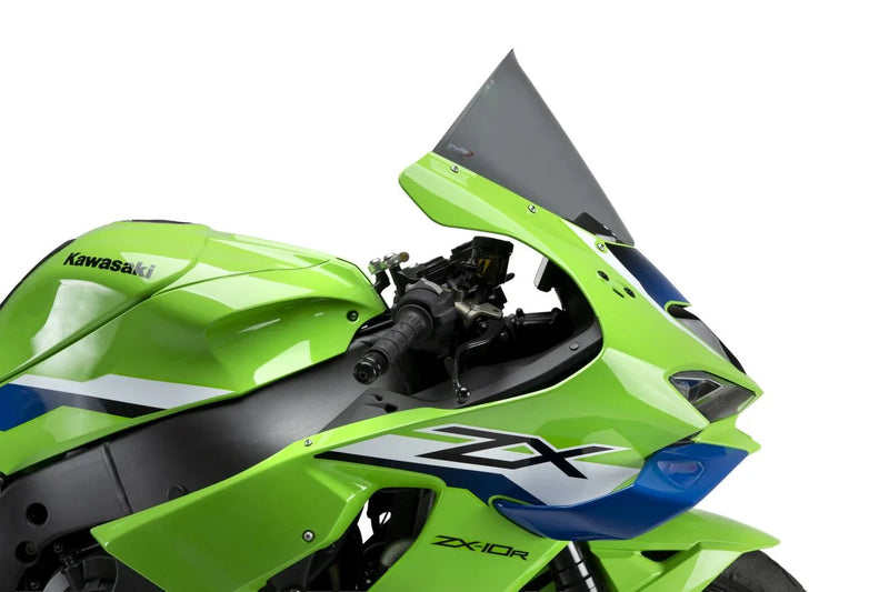 Puig R-Racer windshield for Kawasaki ZX-10 R/RR 2026 in clear PMMA acrylic