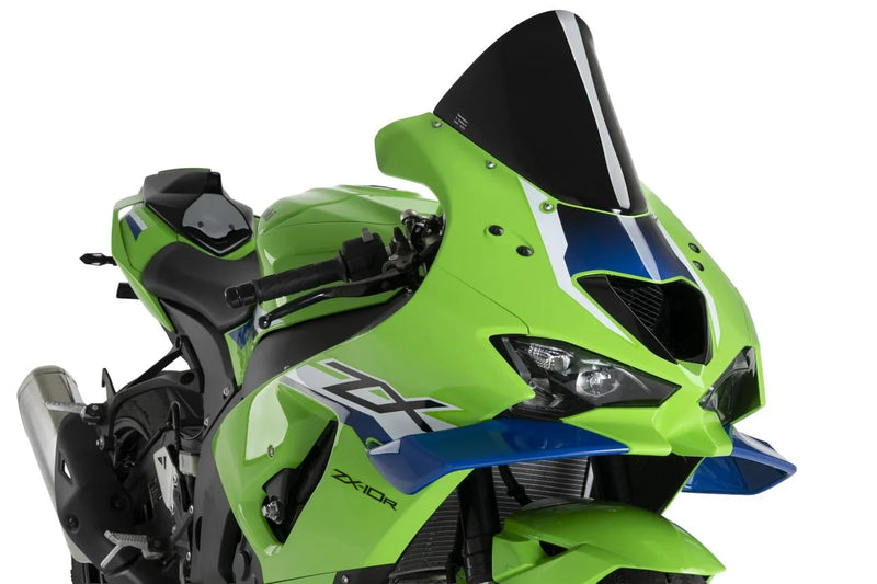 Puig R-Racer windshield for Kawasaki ZX-10 R/RR 2026 in clear PMMA acrylic