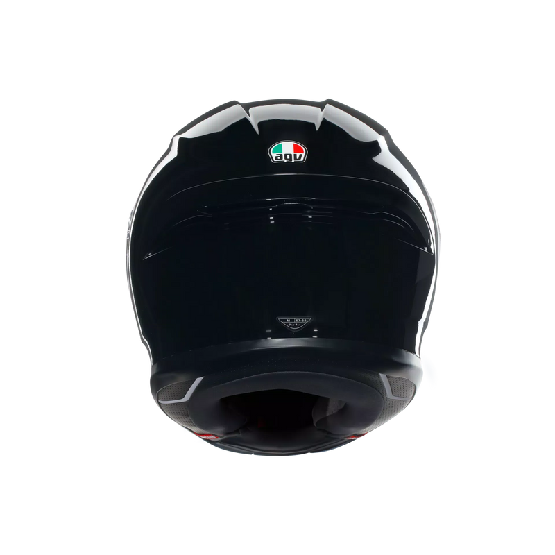 AGV K6 S full-face helmet in gloss black, carbon-aramid shell