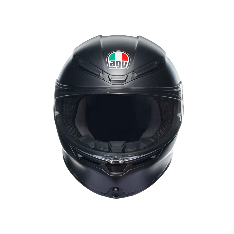 AGV K6 S full-face helmet in matte black, ECE 22.06 certified, carbon-aramid shell