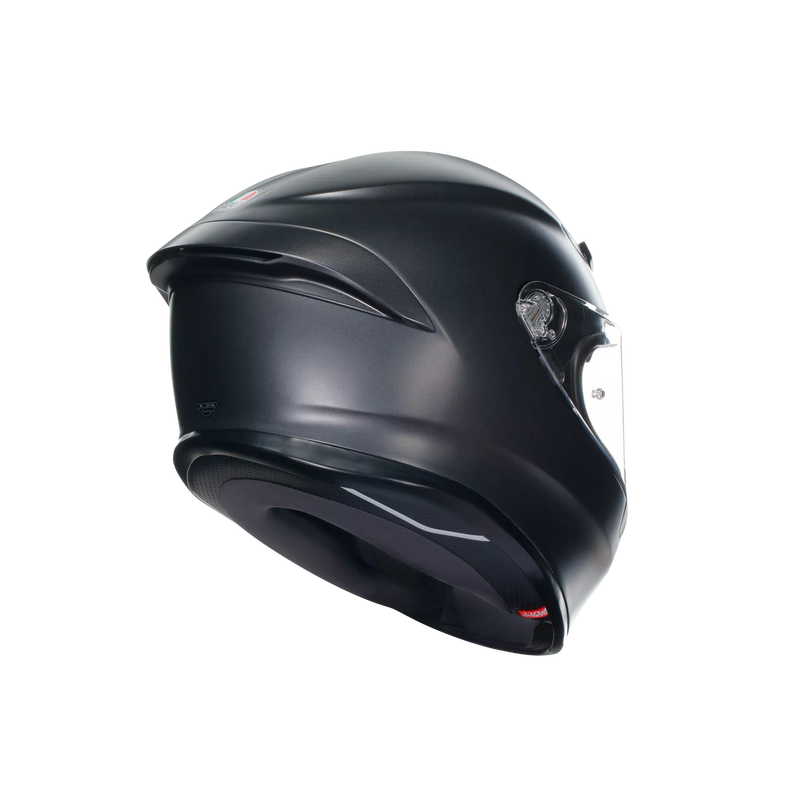 AGV K6 S full-face helmet in matte black, ECE 22.06 certified, carbon-aramid shell