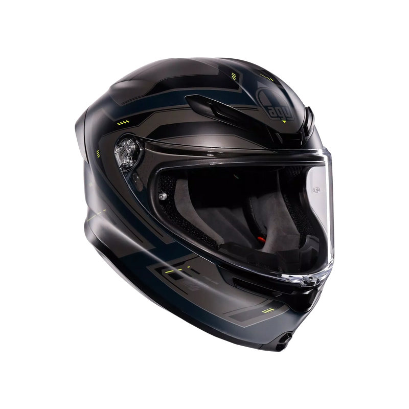 AGV K6 S full-face helmet in Enhance Matt Grey and Fluo Yellow