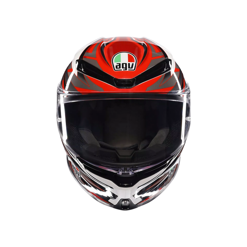 AGV K6 S full-face helmet in Reeval White Red Grey graphic livery