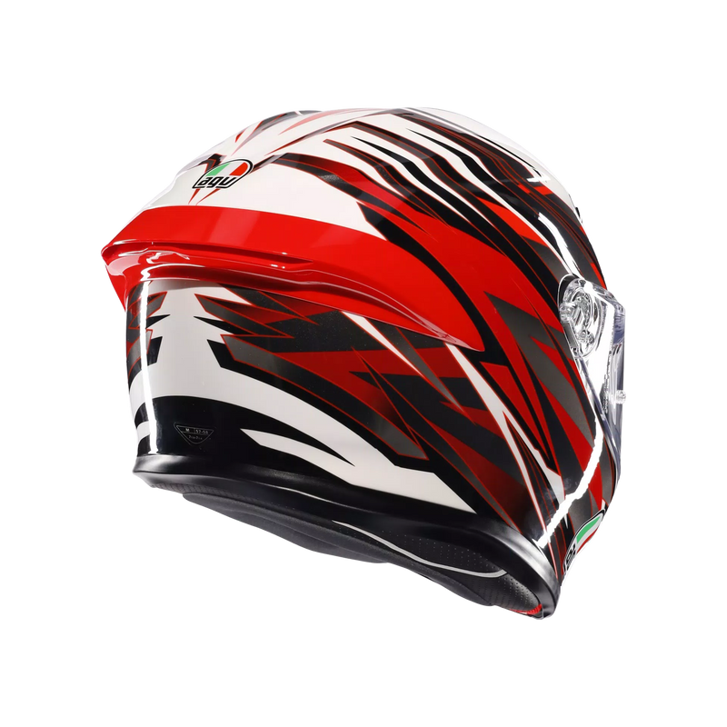 AGV K6 S full-face helmet in Reeval White Red Grey graphic livery