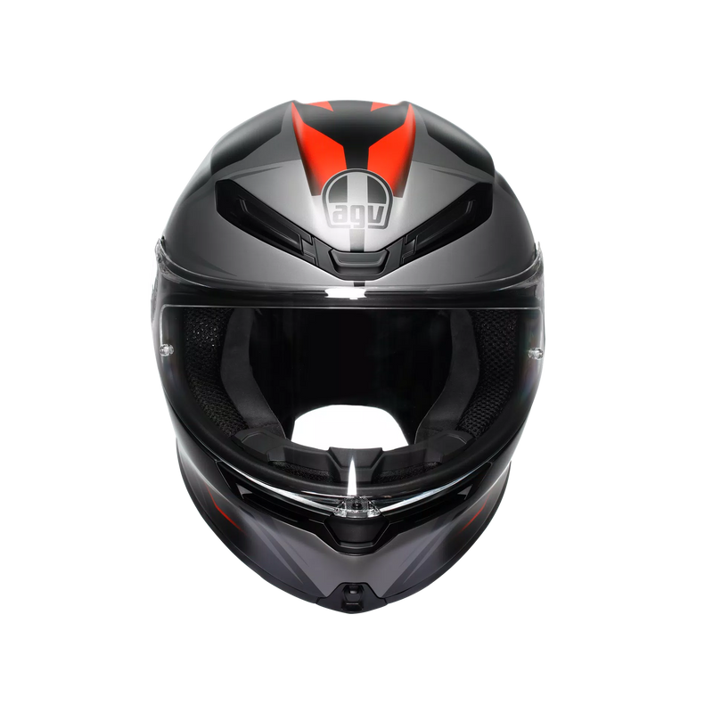 AGV K6 S full-face helmet in Karve matte black, grey and red colourway