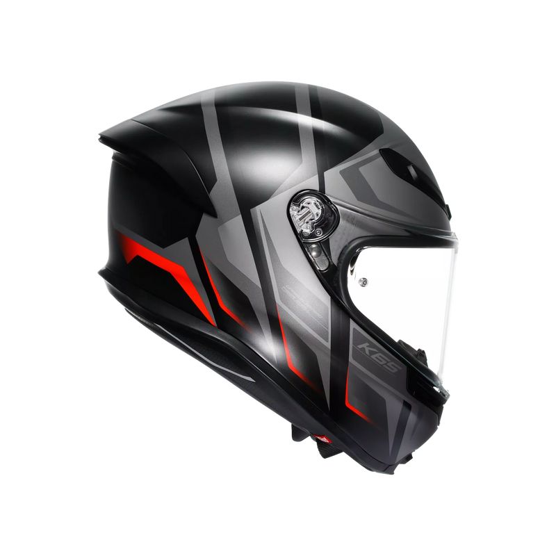 AGV K6 S full-face helmet in Karve matte black, grey and red colourway