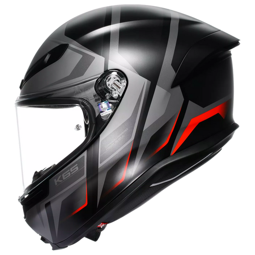 AGV K6 S Helmet Karve Matte Black/Grey/Red – All-Day Comfort Full-Face