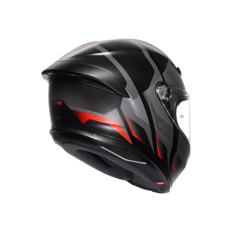 AGV K6 S full-face helmet in Karve matte black, grey and red colourway