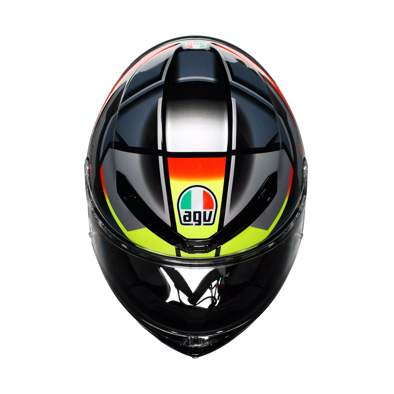 AGV K6 S full-face helmet Erazer Black Red Fluo Yellow carbon-aramid