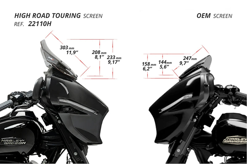Puig High-Road Touring Windscreen for Harley Davidson CVO Street Glide ST (2026)