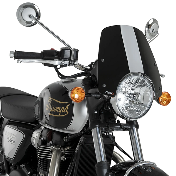Puig New Generation Sport Windschild für Triumph Bonneville T100 Black (2017–2020)