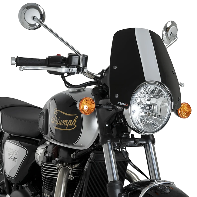 Puig New Generation Sport Windscreen for Triumph Bonneville T100 Black (2017–2020)