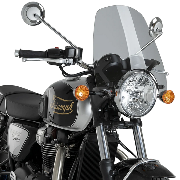 Puig New Generation Touring Windscreen for Triumph Bonneville T100 Black (2017–2020)