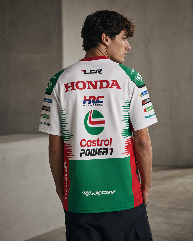 IXON TS1 DUAL ZL 26 Johann Zarco #5 LCR Honda Replica Men's T-Shirt 2026 in green, white and red