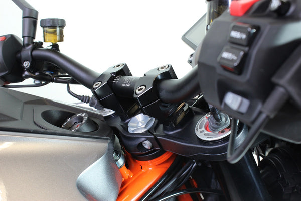 Gilles 2DGT handlebar risers fitted to a motorcycle