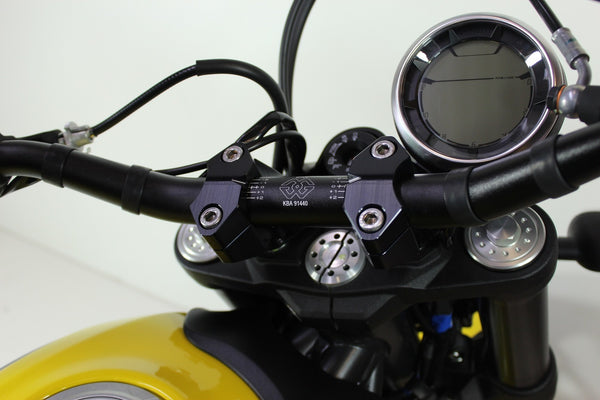 Gilles 2DGT handlebar risers fitted to a motorcycle