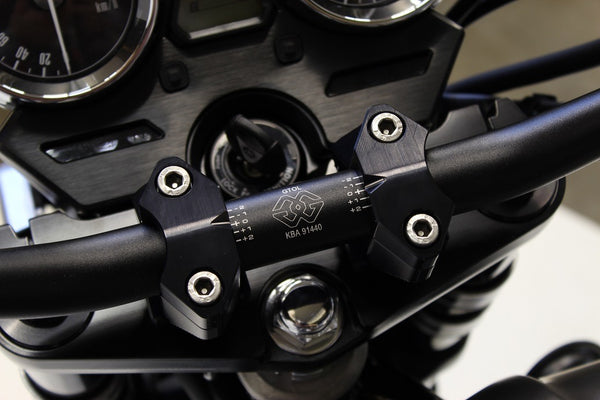 Gilles 2DGT handlebar risers fitted to a motorcycle