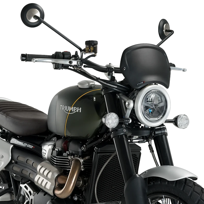 Puig Front Plate ABS Windshield – Fork Mount – for Triumph Scrambler 1200XC (2019–2023)