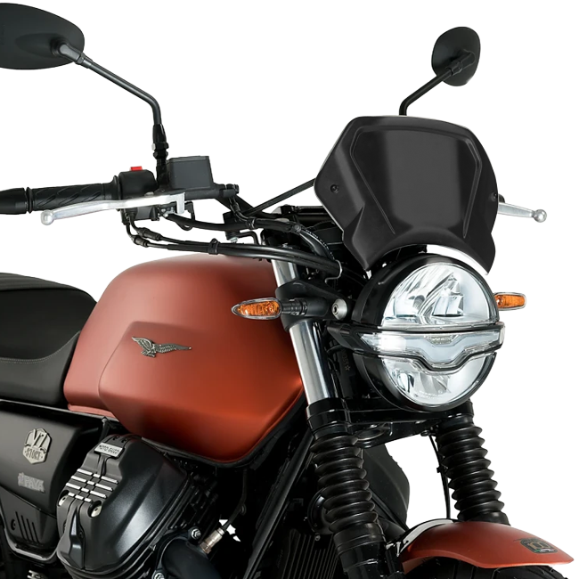Puig Aluminium Front Plate Windshield – Fork Mount – for Moto Guzzi V7 IV 850 Centenario (2021–2023)