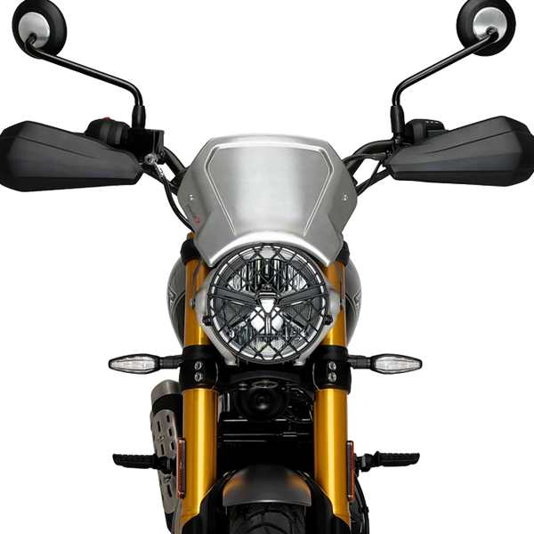 Puig Aluminium Front Plate Windshield – Fork Mount – for Triumph Scrambler 400 XC (2025–2026)