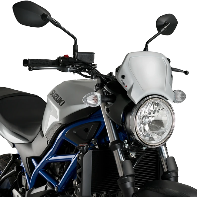 Puig Aluminium Front Plate Windshield – Fork Mount – for Suzuki SV650 (2016–2026)