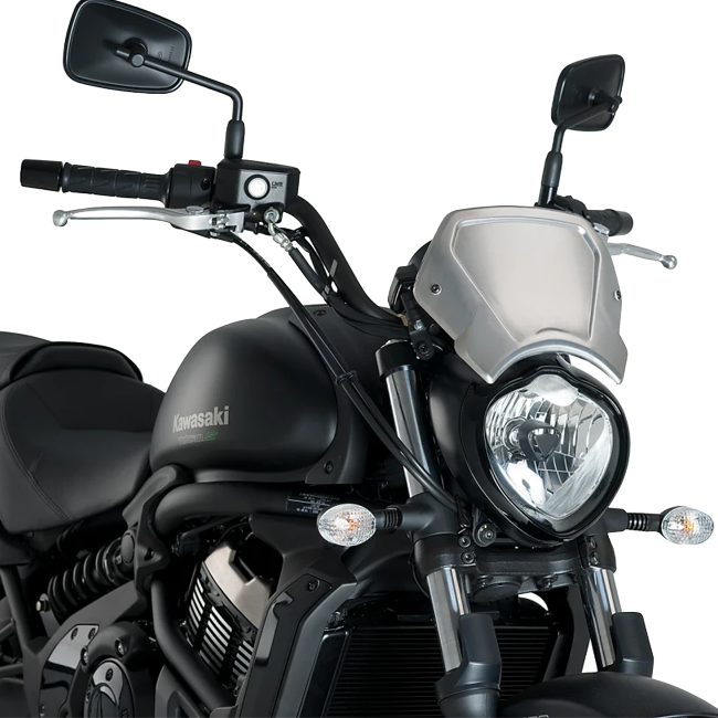 Puig Aluminium Front Plate Windshield – Fork Mount – for Kawasaki Vulcan S / Special Edition (2015–2025)