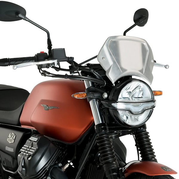 Puig Aluminium Front Plate Windshield – Fork Mount – for Moto Guzzi V7 IV 850 Centenario (2021–2023)