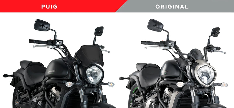 Puig Aluminium Front Plate Windshield – Fork Mount – for Kawasaki Vulcan S / Special Edition (2015–2025)