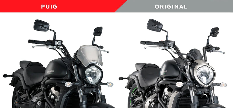Puig Aluminium Front Plate Windshield – Fork Mount – for Kawasaki Vulcan S / Special Edition (2015–2025)