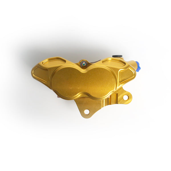 Talos V30 CNC monoblock front brake caliper in gold anodised finish for Vespa GTS 300