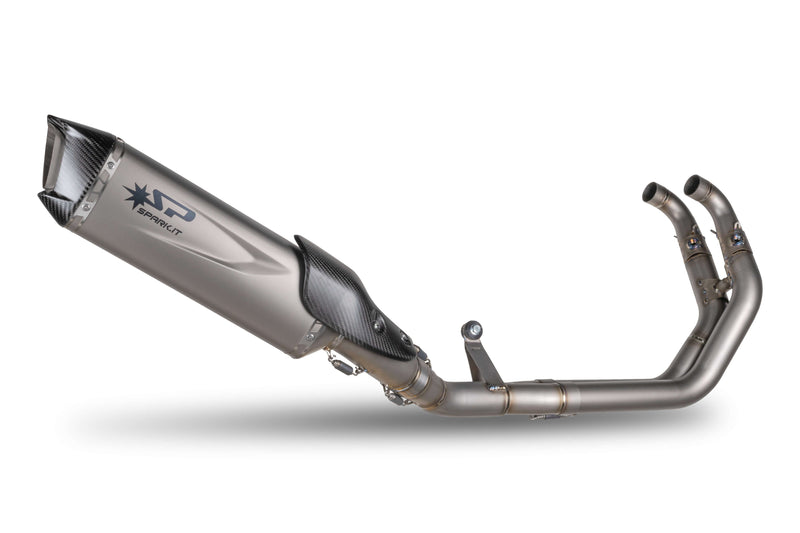 Spark Exhaust Force Evo stainless full system with titanium silencer on Aprilia RS 660