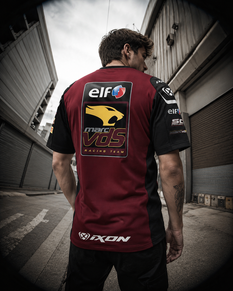 IXON ELF Marc VDS Racing Team T-Shirt Replica 2026 men's bordeaux and black