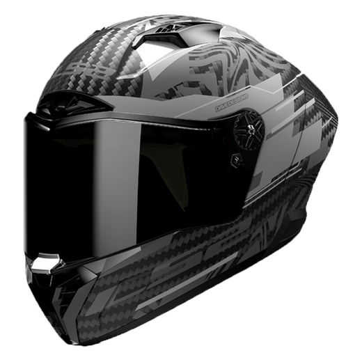 LS2 FF805 Thunder GP Aero Helmet in Polar Matte Black – 100% Carbon Shell