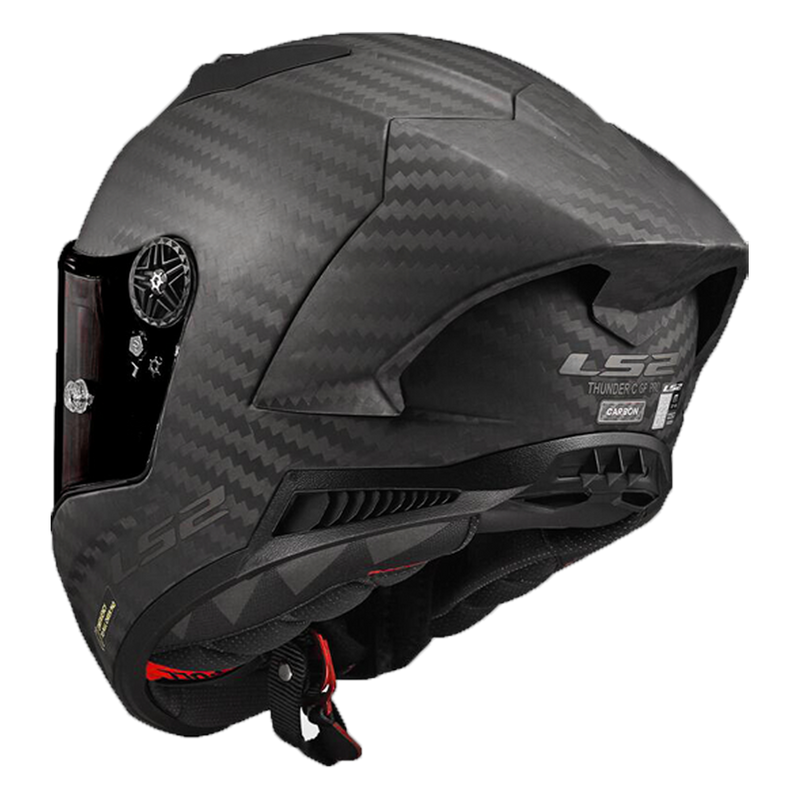 LS2 FF805 Thunder Carbon GP Pro FIM race helmet in natural carbon matte finish