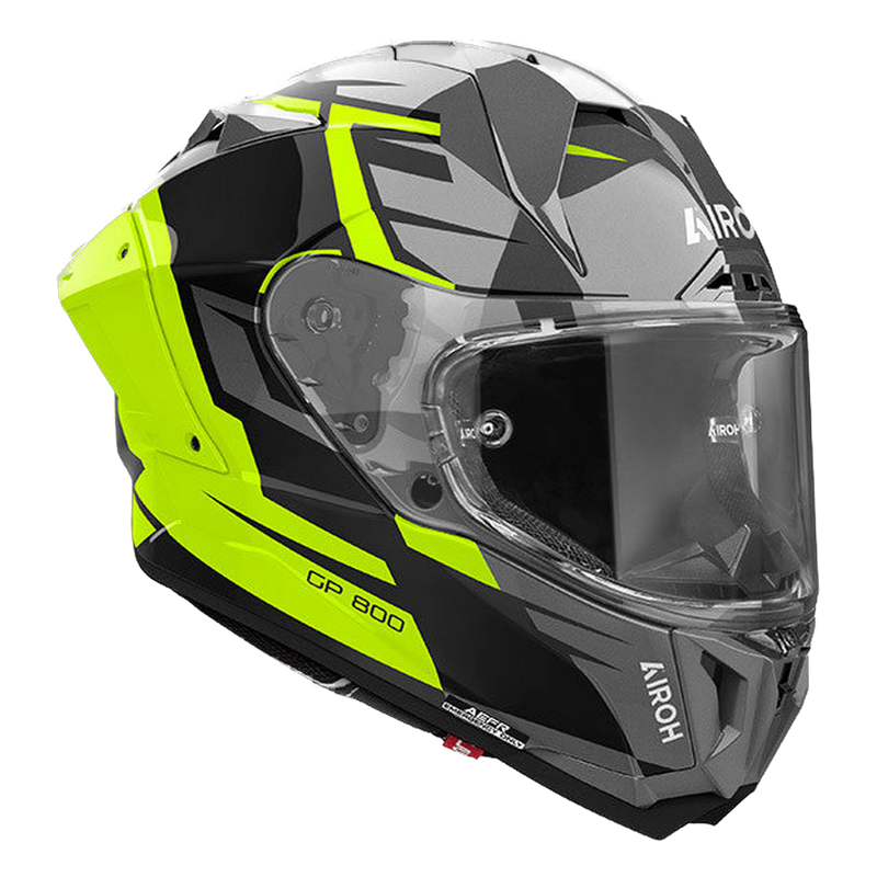 Airoh GP 800 Master full-face helmet in yellow gloss finish