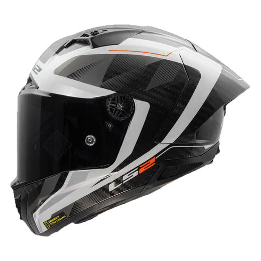 LS2 FF805 Thunder Carbon Helmet - GP Aero Diamond White/Grey (168055766)