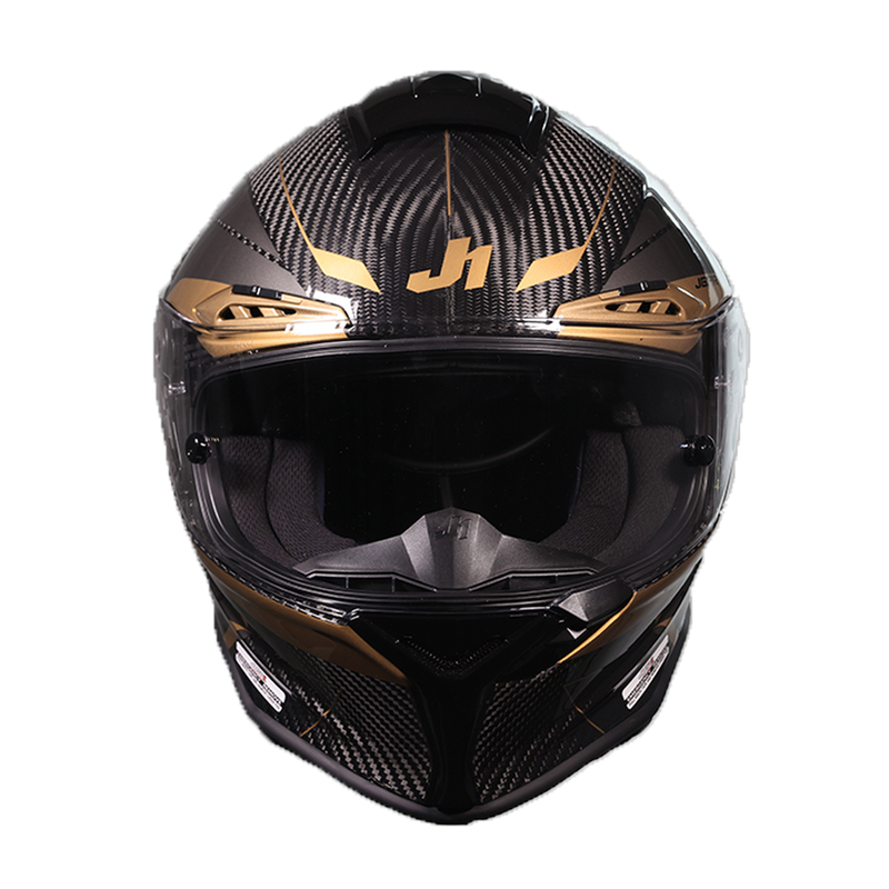 Just1 J-PGR full-face helmet in Impulse Gold and carbon gloss finish