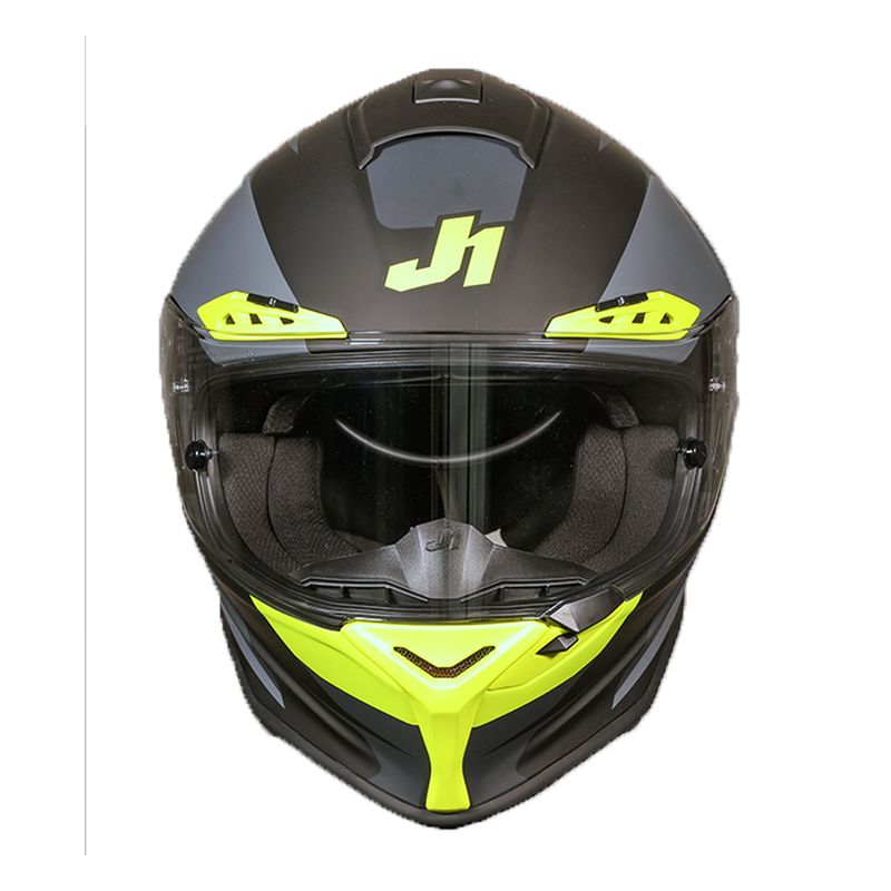 Just1 J-PGRF Arrow full-face helmet in neon yellow and matte grey