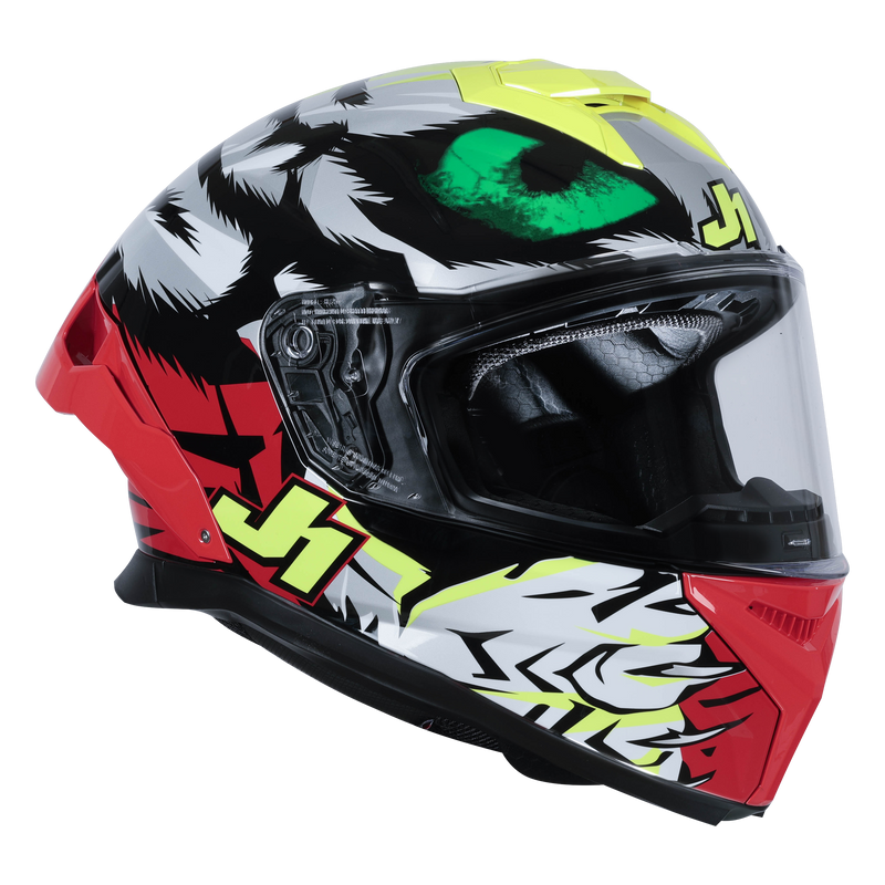 Just1 J-STR Demonic Axel Bassani Replica 2025 full-face motorcycle helmet in Bassani graphic livery