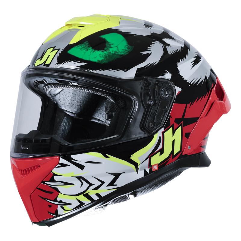 Just1 J-STR Demonic Axel Bassani Replica 2025 full-face motorcycle helmet in Bassani graphic livery